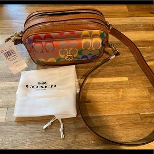 Coach Willow Crossbody Bag Signature Rainbow